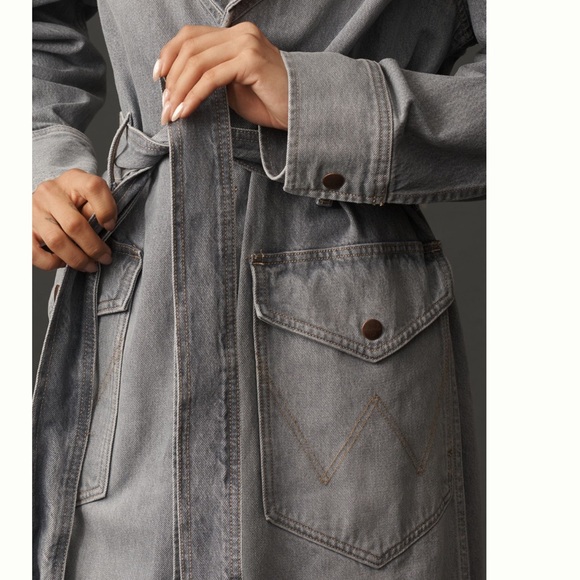Wrangler Women’s western Denim Trench Coat NWT - Picture 3 of 8